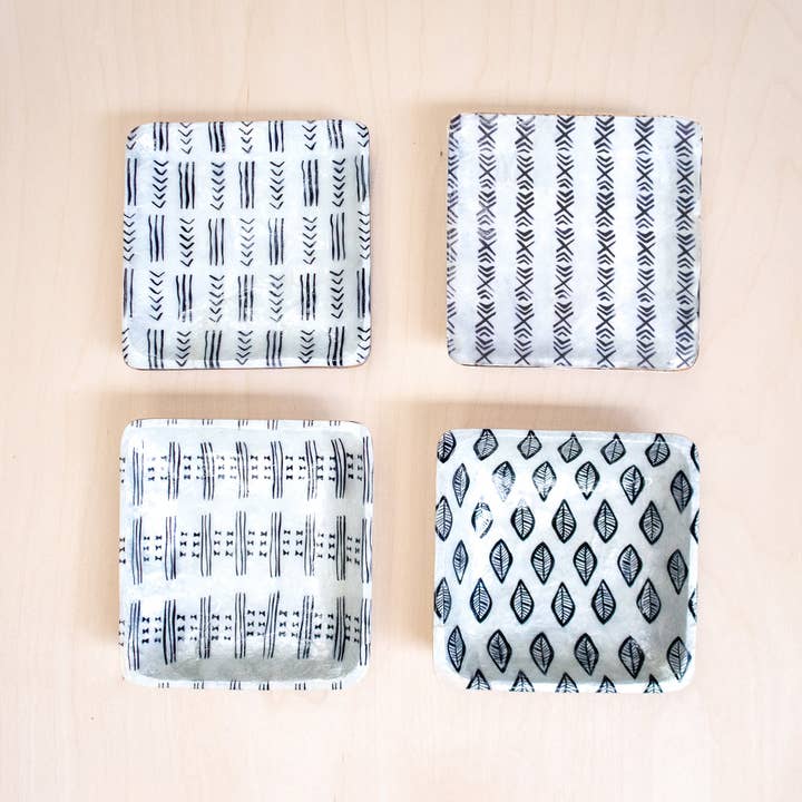 LIKHÂ - Wholesale Decorative Plate/Dish/Bowl - Capiz + Acacia Plate - African River, Square | LIKHÂ4