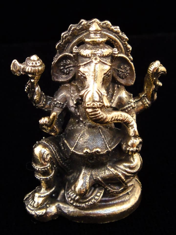 Tika - Wholesale Sculpture - Brass Deity Statuette -Small- Ganesh
