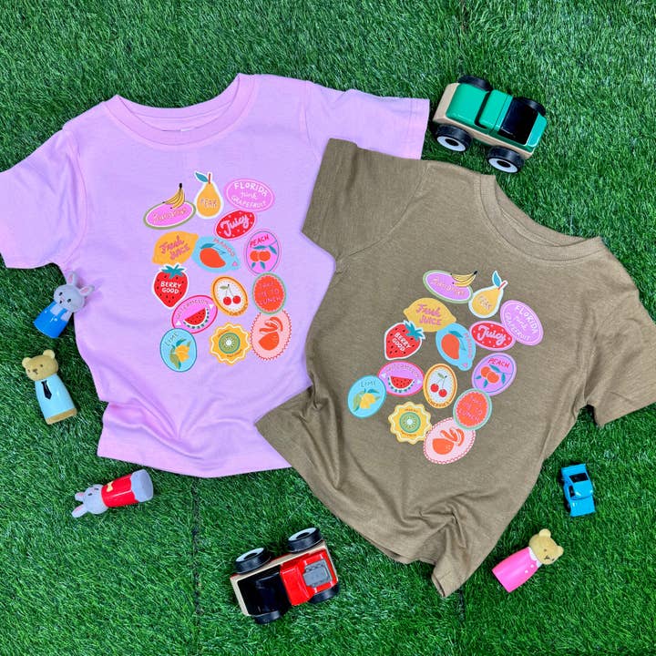 Camiseta de Frutas | Camiseta Gráfica para Crianças | Verão para Crianças por atacado de Knox + Nell