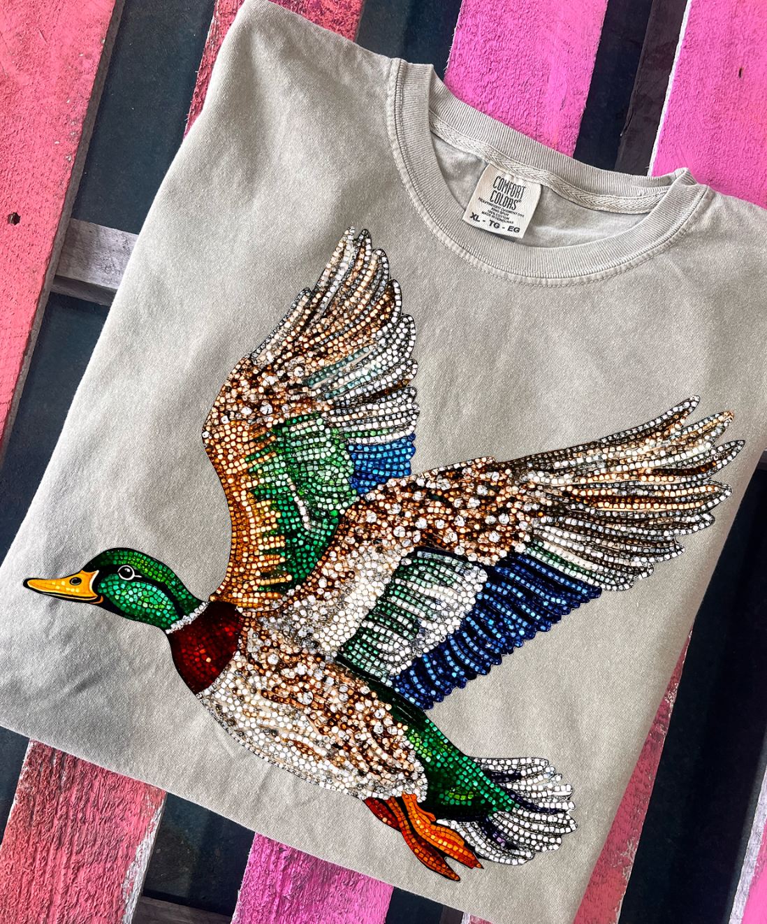 THE LATTIMORE CLAIM - Wholesale Graphic Sweatshirt - Women's - Faux Rhinestone Mallard Duck Sweatshirts & T-Shirts1