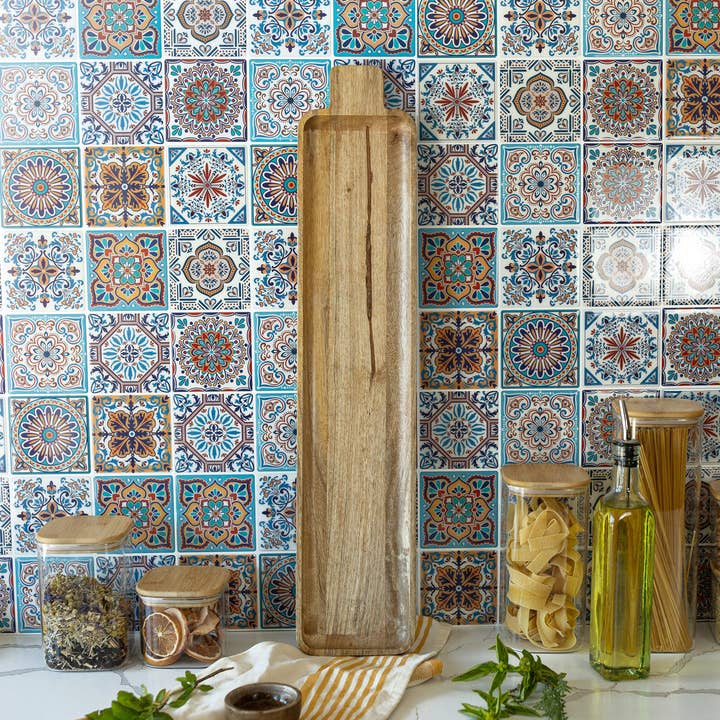 Kaila 27" Wood Serving Tray for wholesale by Foreside Home & Garden