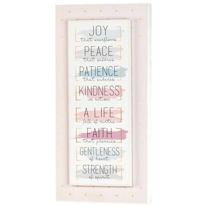 Stacked Wall Plaque Joy Peace Patience for wholesale by Cottage Garden