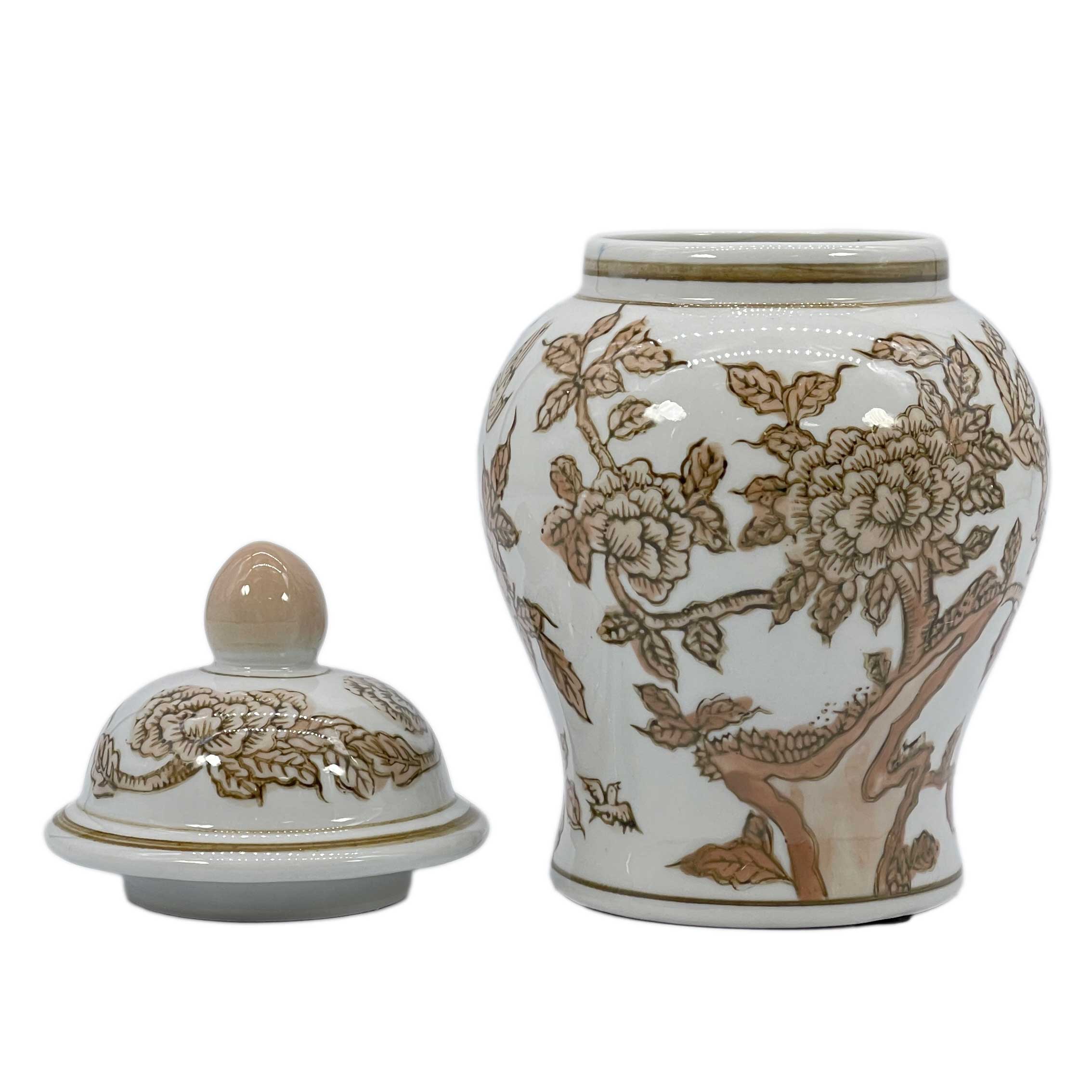 Galt International Company – wholesale Decorative jar – Small Chinoiserie Ceramic Decorative Tea & Ginger Jar 8"20