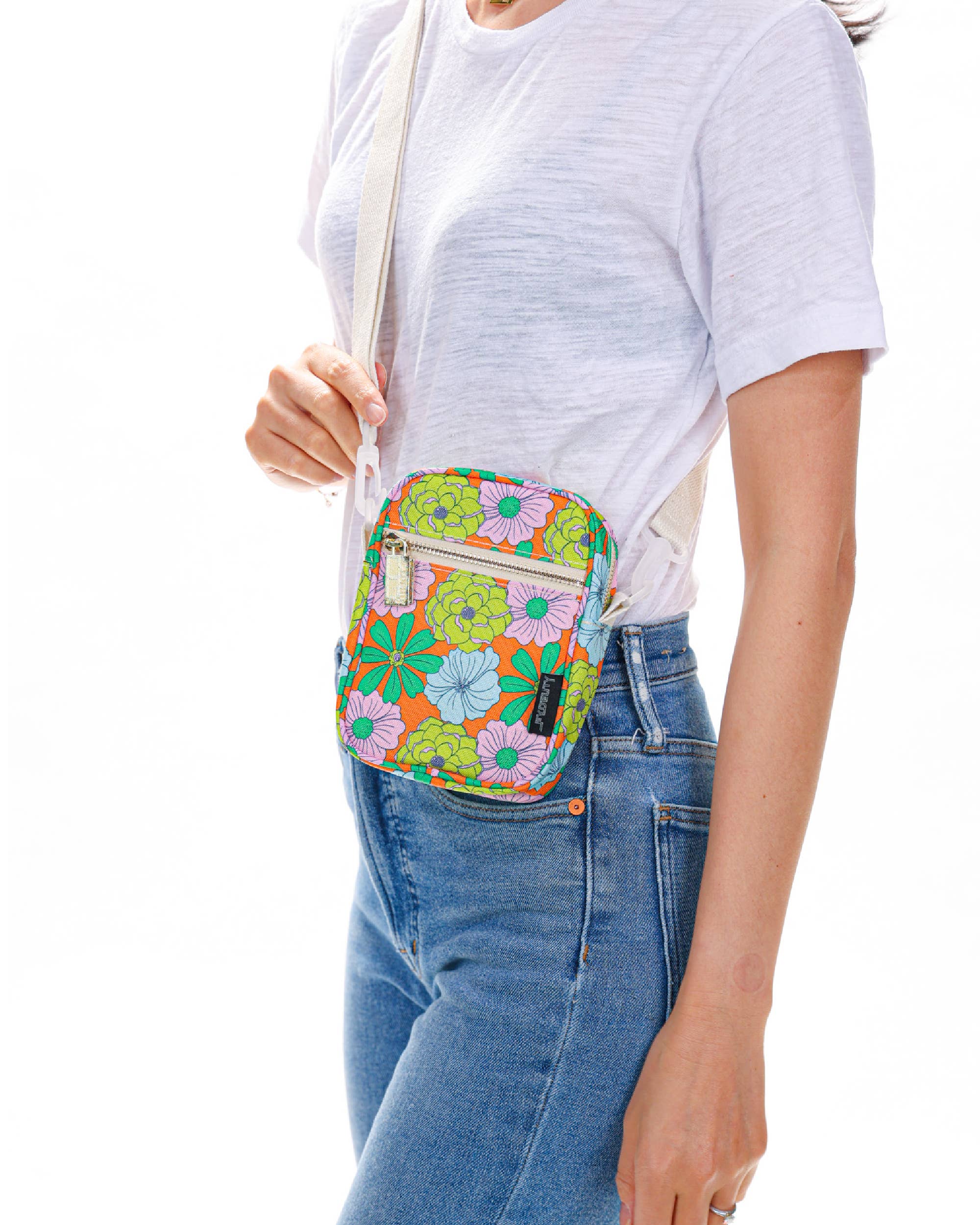 Fydelity - Wholesale Crossbody Bag - Women's - 88618: Mini Brick Bag | Recycled RPET | Floral Orange3