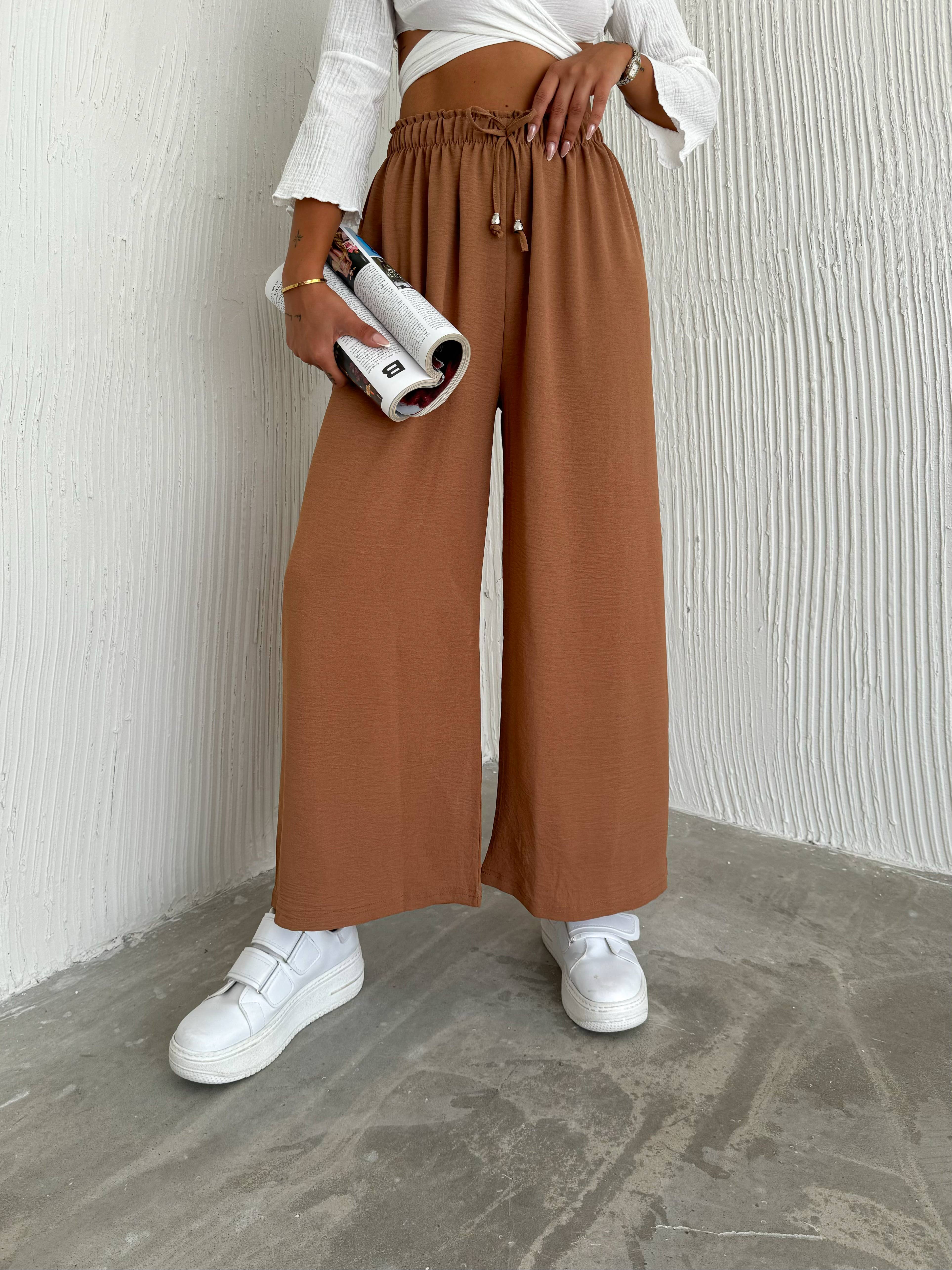 VAV NEW YORK - Wholesale Pants - Women's - Women's Solid Color Palazzo Pants Wide Leg Elastic26