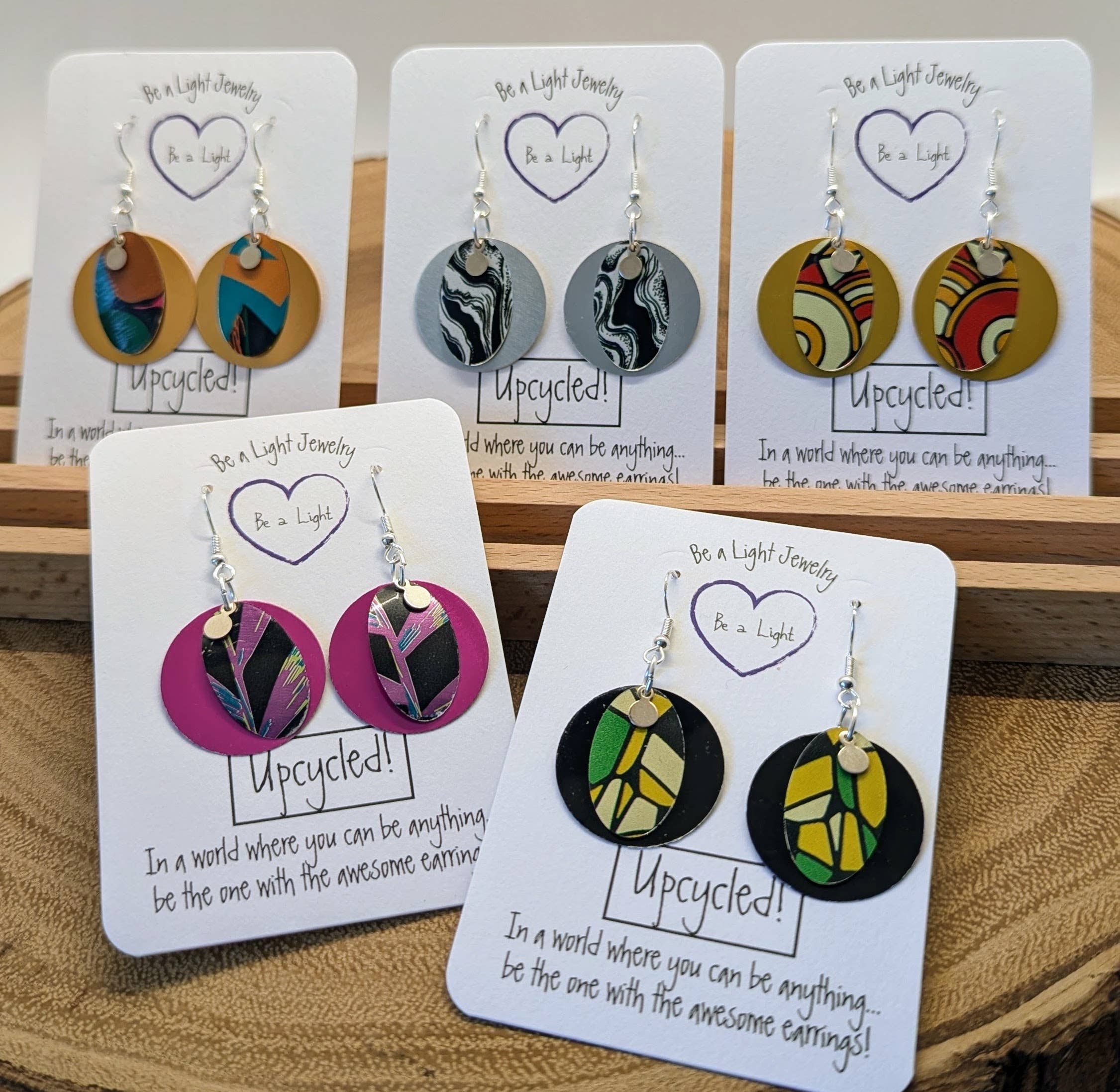 Be a Light Jewelry - Wholesale Dangle Earrings - Set of 12 Craft Beer Up-cycled Earrings, Collection #16