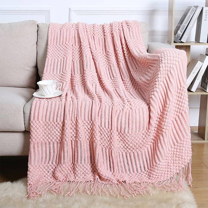 Fennco Styles - Wholesale Throw Blanket - Waffle Stripe 50x60 Inch Throw Blanket