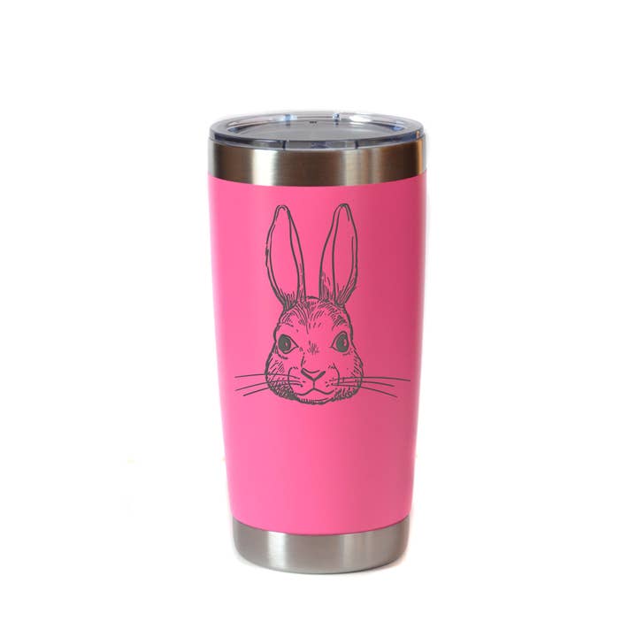 20 oz Bunny Coffee Tumbler Easter Bunny Cup for wholesale by Driftless Studios