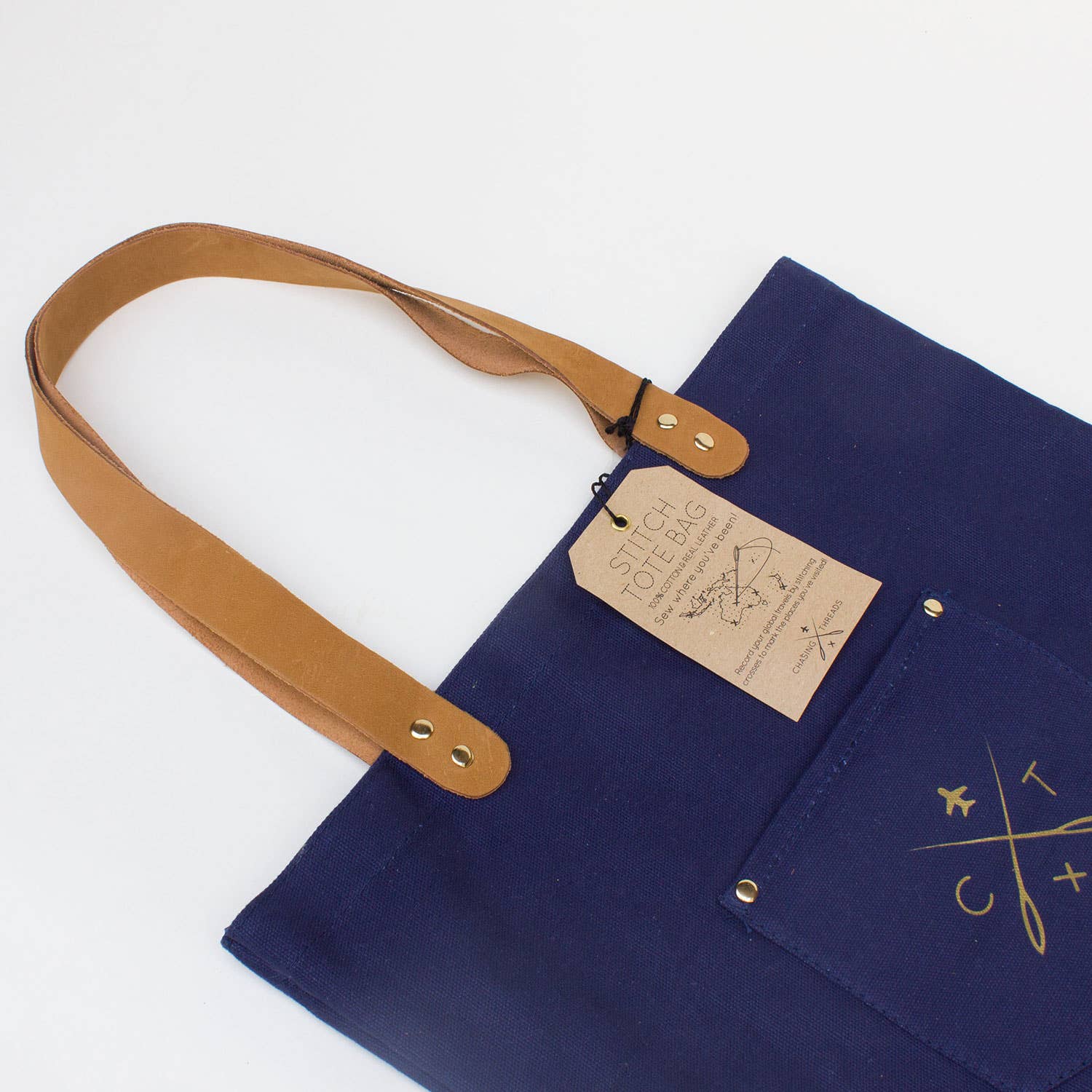 Chasing Threads - Wholesale Tote Bag - Unisex - Stitch Where You've Been Tote Bag Kit - Navy Cotton6