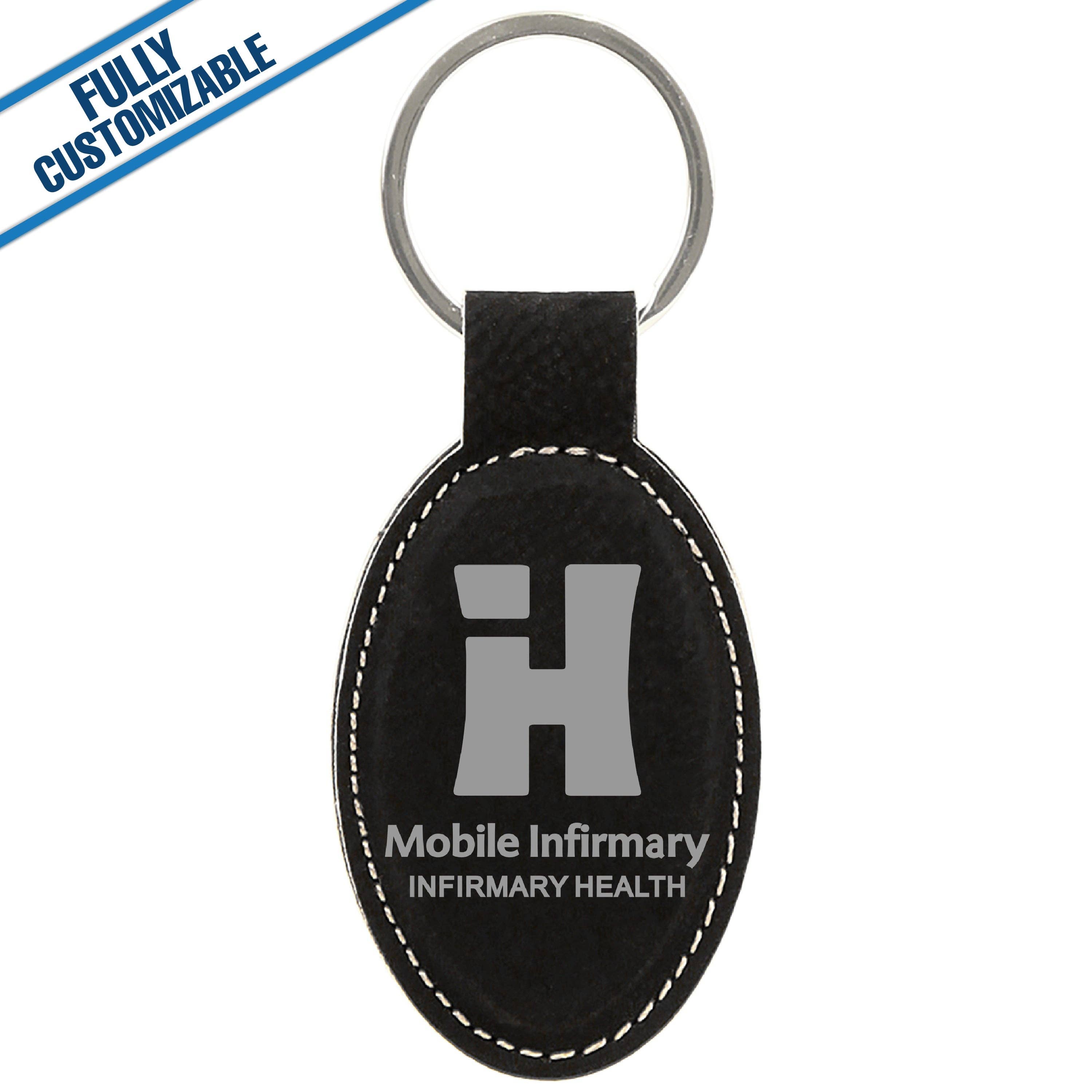 GiftWorksPlus - Wholesale Keychain - Unisex - Engraved Leatherette Oval Keychain - Fully Customizable6