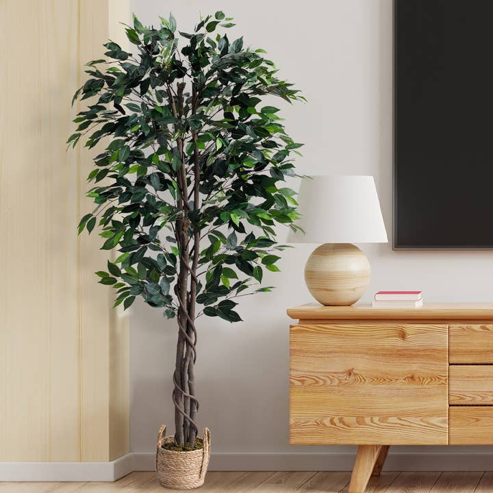Forever Leaf - Wholesale Artificial Plant - 72" Ficus Tree with the Basket2
