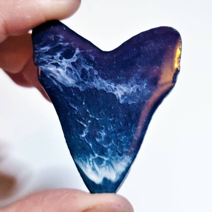Shark Tooth Magnet, Ocean Themed, Resin & Wood for wholesale by JEMS of the Sea