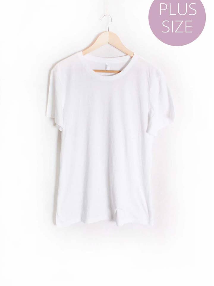 Good Stuff Apparel - Wholesale T-Shirt - Women's - Women's Plus Short Sleeve Round Neck Plain Top