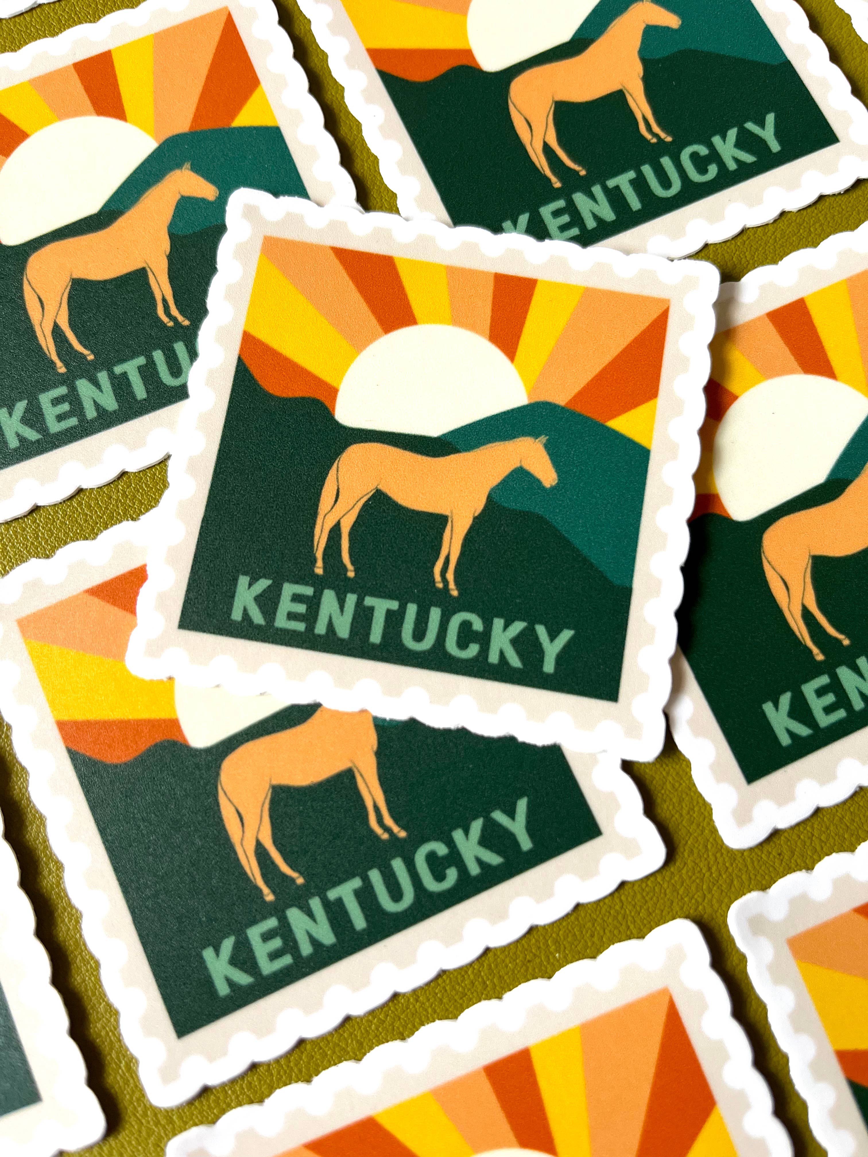 Jessica Holly Creative - Wholesale Sticker - Kentucky State Pride Stamp Style Vinyl Sticker, 2.5in 1