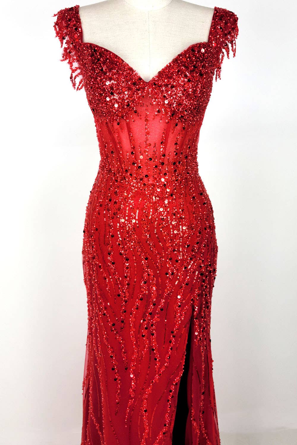 Chicas - Wholesale Gown - Women's - Off the Shoulder Sequin and Bead Long Dress C33148