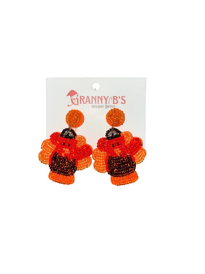 Thanksgiving Turkey Earrings for wholesale by Granny B's Holiday Depot