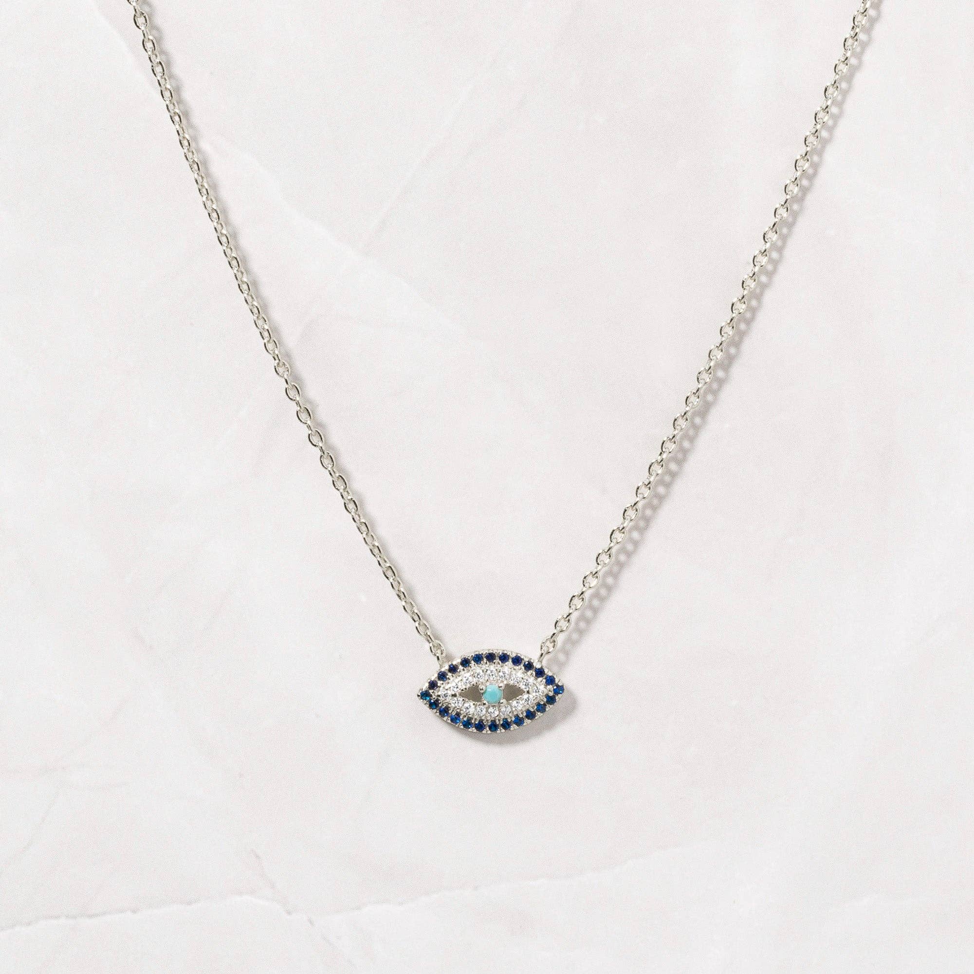 Sami Jewels - Wholesale Halskettinghanger - Sapphire Evil Eye ketting0