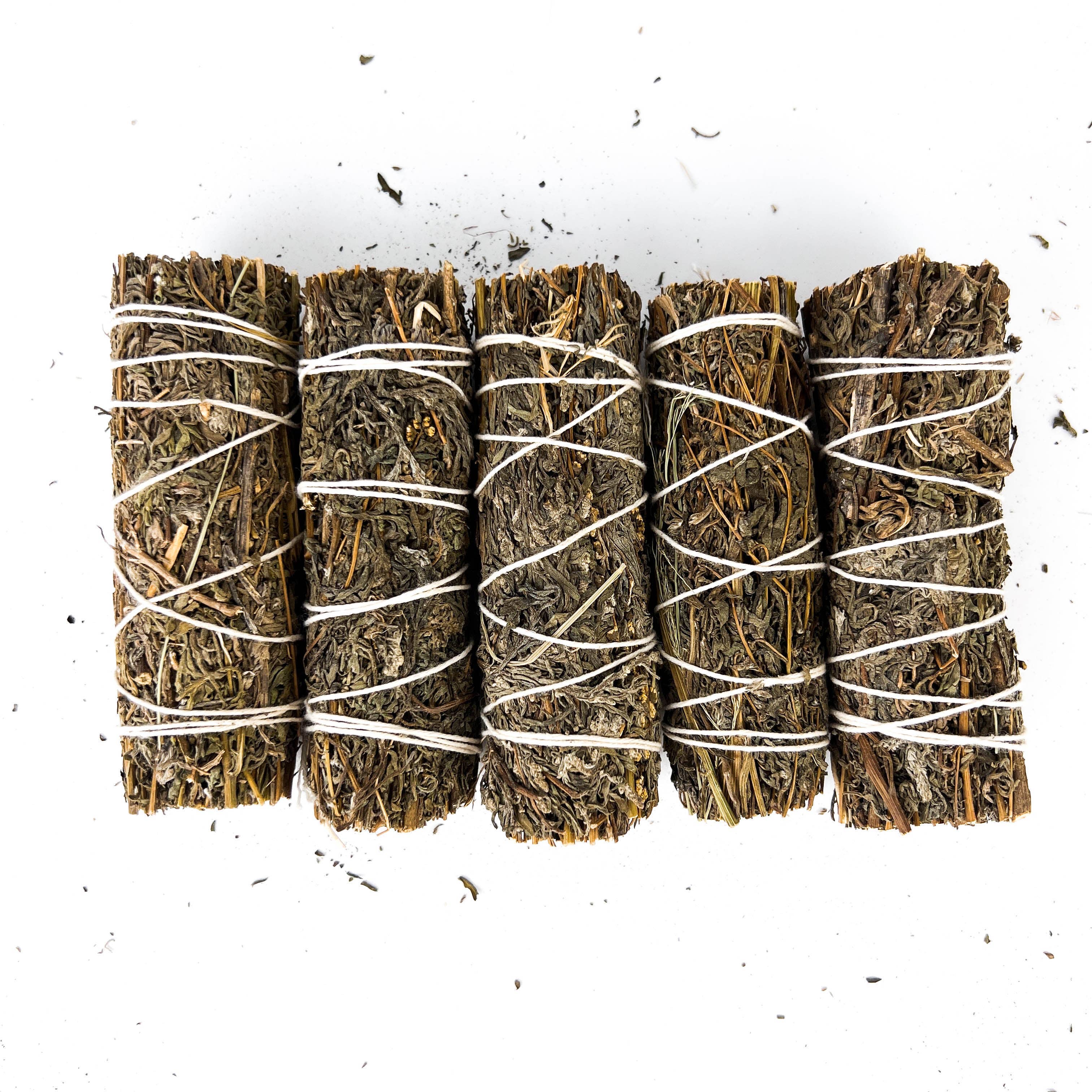 GREENROOTS USA LLC – Engroshandel Røgstift – 1 Mugwort (Sort Salvie) Røgelsespind 4" Salvia Mellifera6