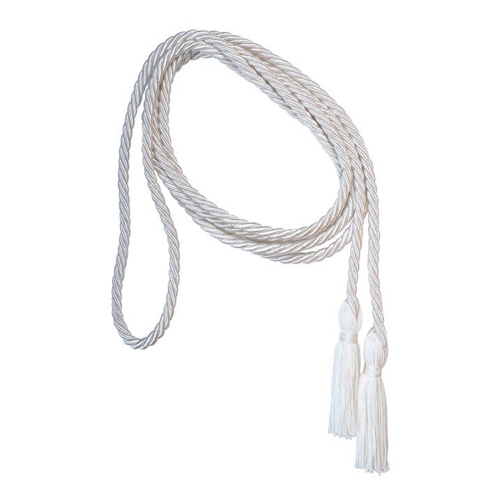 Village Gift Importers – wholesale Decorative tassel/wall drop – Altar Server Cincture with Tassels (Off-White)