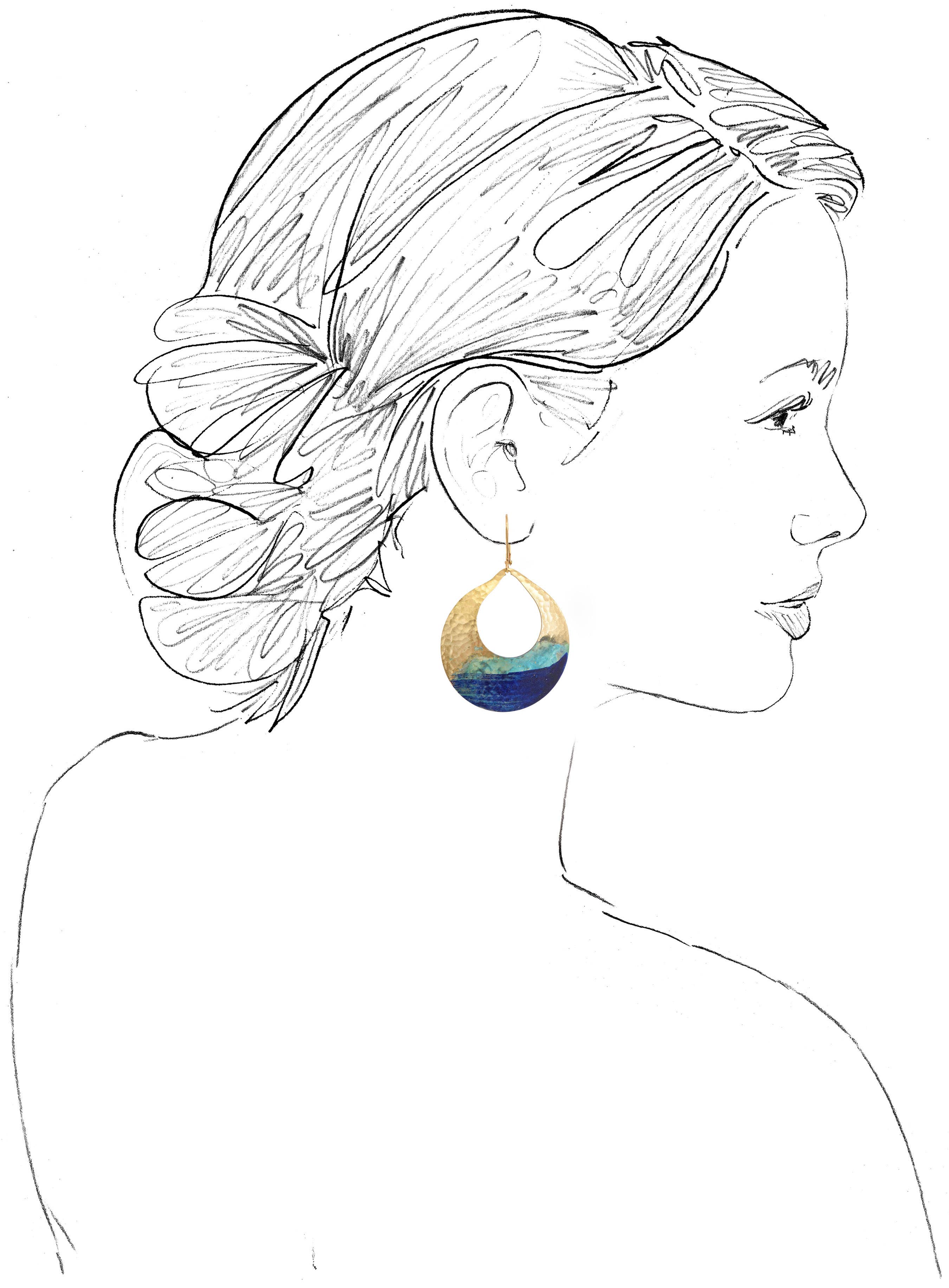 We Dream in Colour - Wholesale Dangle Earrings - Watercolor Devi Earrings Verdigris Patina 1