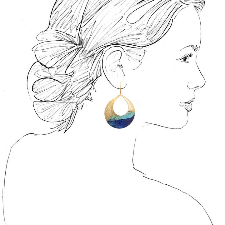 We Dream in Colour - Wholesale Dangle Earrings - Watercolor Devi Earrings Verdigris Patina 1