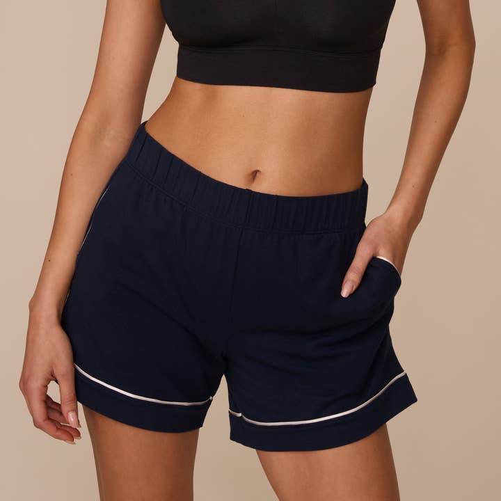 Perfect Pima Pajama Shorts - Navy for wholesale by Harper Wilde