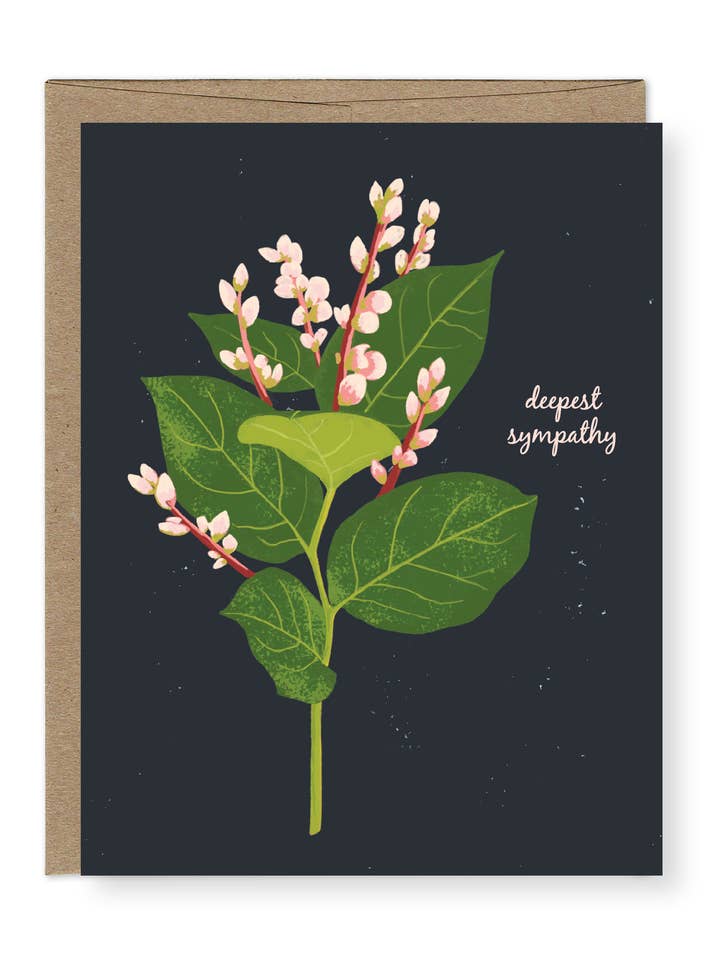 Salal Plant Sympathy Card for wholesale by Orange Twist Studio LLC
