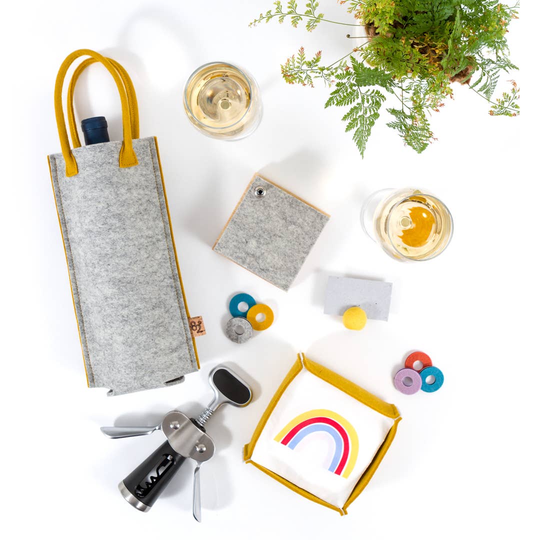 Studio 82° - Wholesale Wine/Cocktail Glass Markers - Rainbow Beverage Markers - Merino Wool Felt - Set of 73