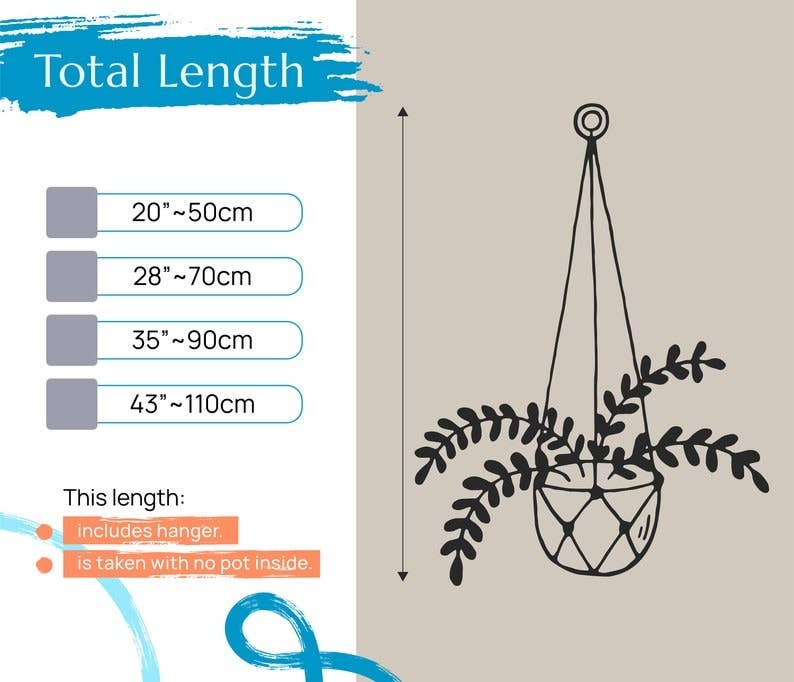 BeanDaikon – wholesale Hanging planter – Macrame No Tassel Plant Holder H703