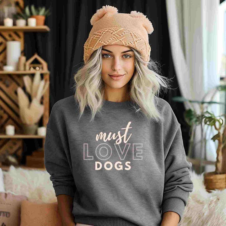 Rustic Radiance - Wholesale Graphic Sweatshirt - Women's - MUST LOVE DOGS1