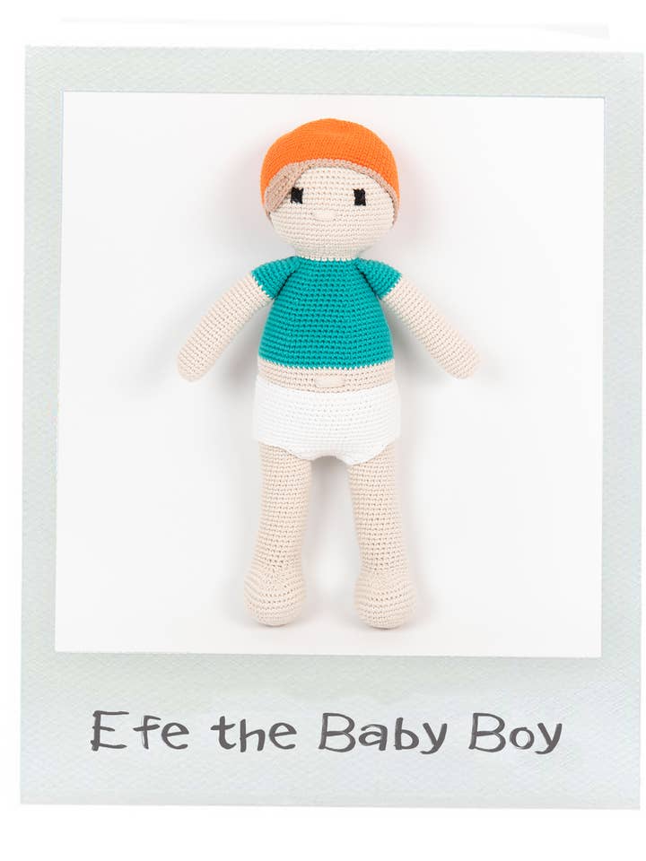 Liam the Baby Boy Doll Organic Cotton Hand Knitted for wholesale by Cuddoll