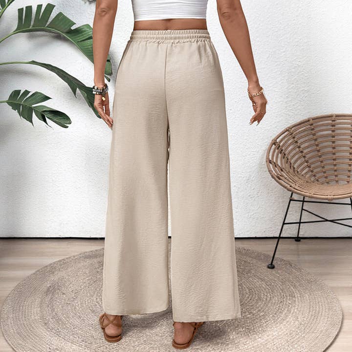 Apricot 2025 Spring/Summer Casual Pocket Elastic Straight Leg Pants for wholesale on Faire