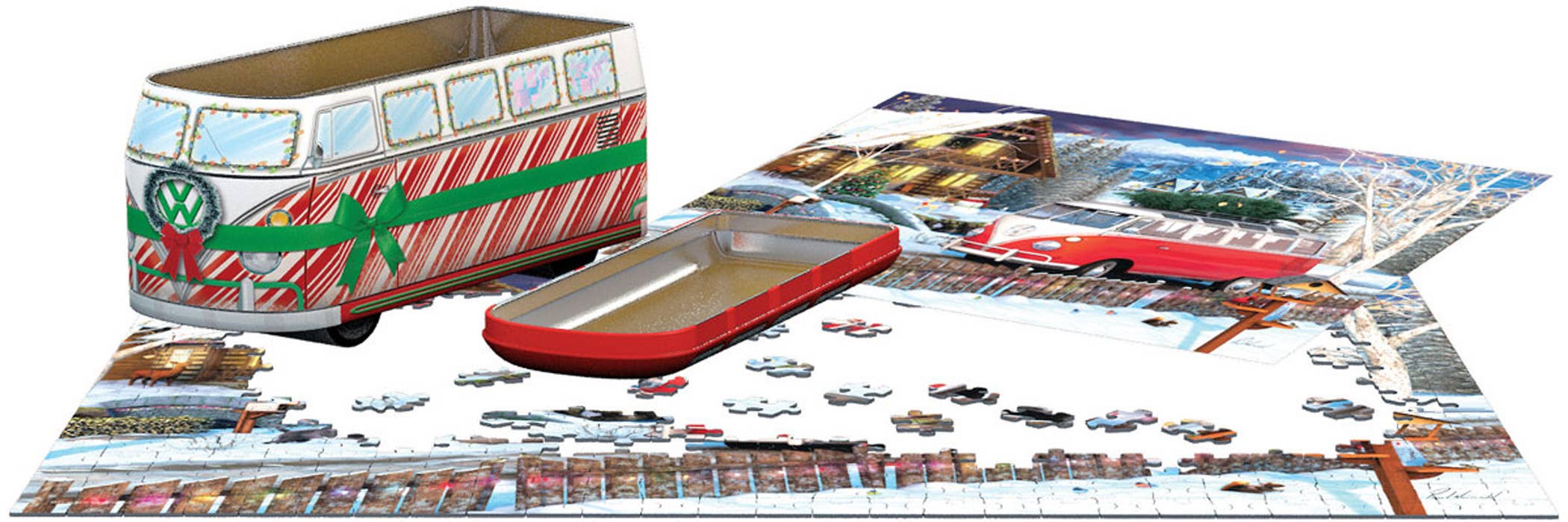 Eurographics Puzzles USA - Wholesale Puzzle - Adult - VW Christmas Bus Tin2