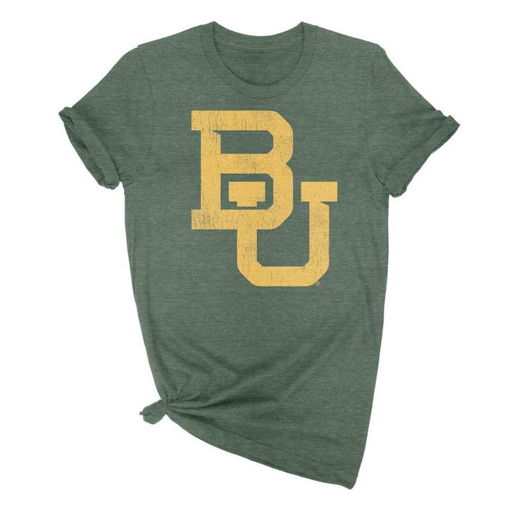 Nudge Printing - Wholesale Screen Printed T-Shirt - Unisex - Baylor University Bears Interlocking BU T-shirt