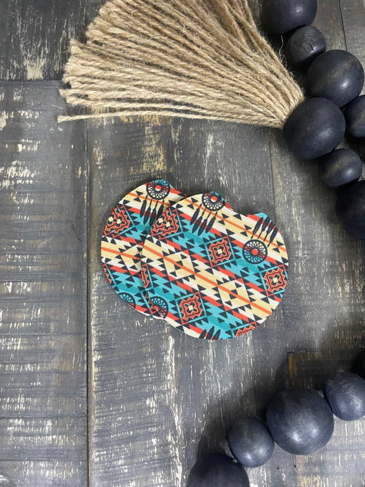 Dreamcatcher & Aztec Car Coasters for wholesale by Pink August