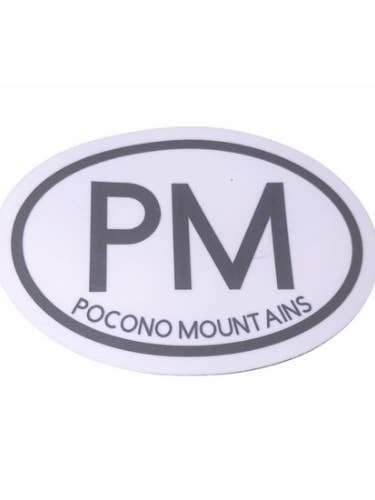 Pocono Mountains Car Decal, Waterproof 4.5” Vinyl Oval Decal for wholesale by Made By Scratch Crafts