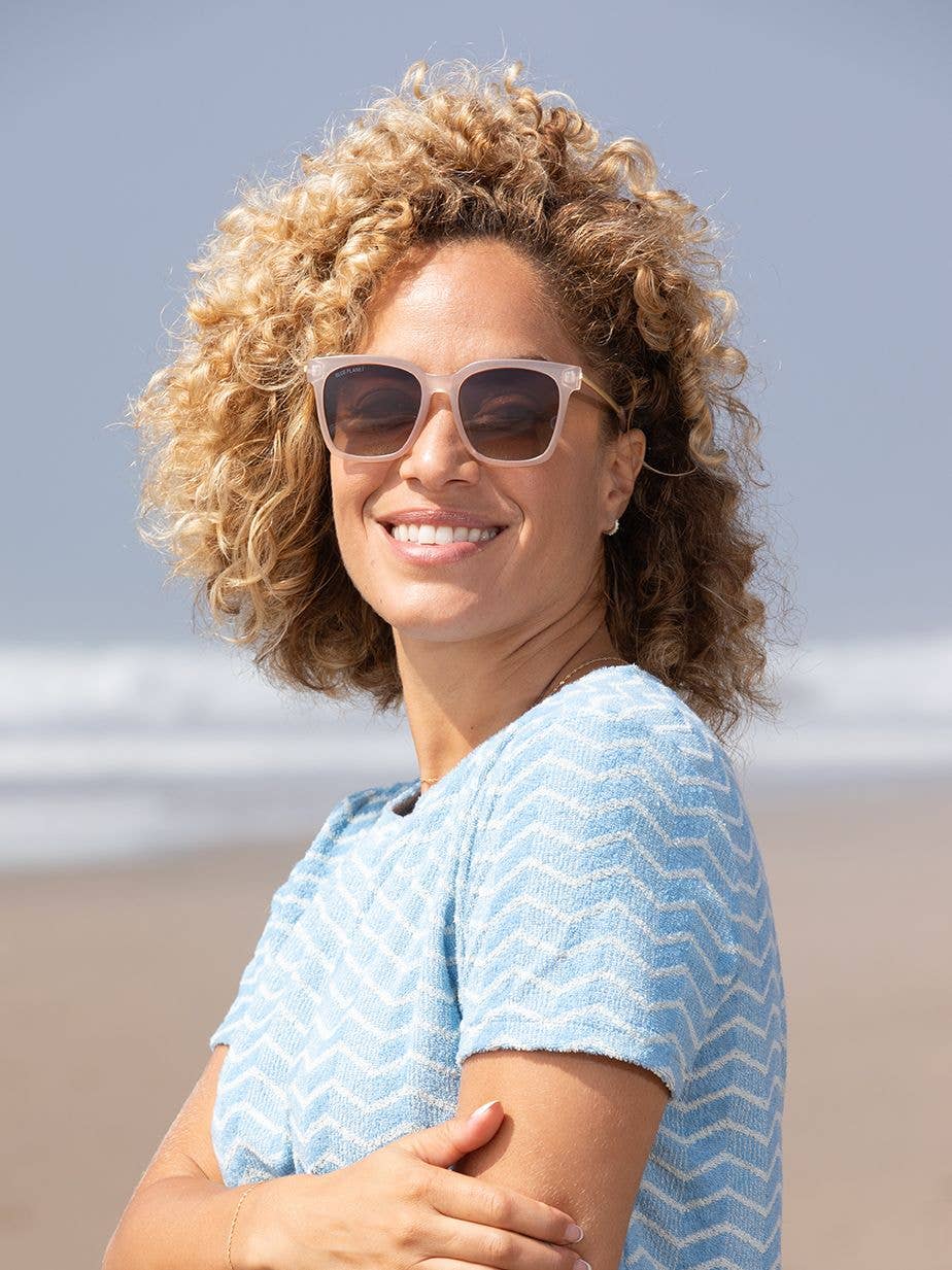 Blue Planet Eco-Eyewear - Vente Lunettes de soleil – femme - BP19604-Everly -Beige / Or / Dégradé Marron Polarisé3