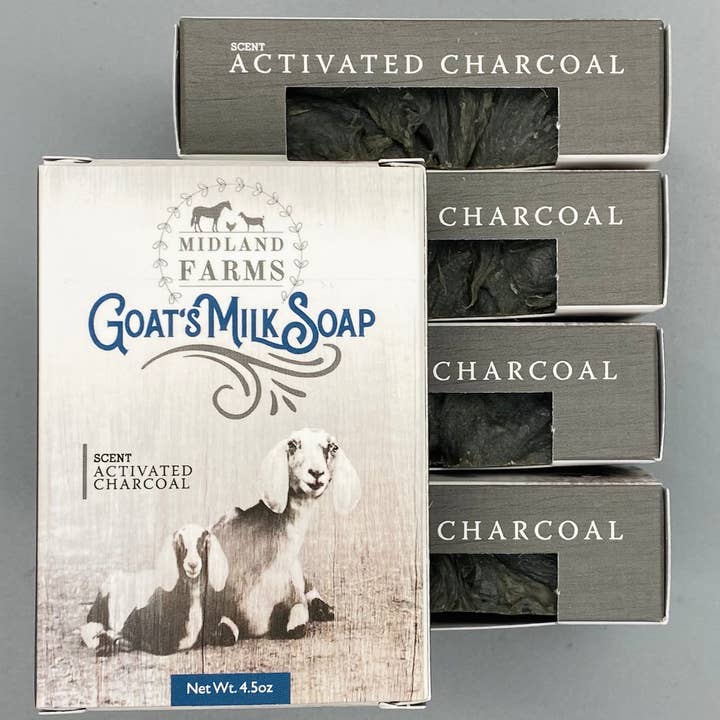 Activated Charcoal Goat Milk Soap for wholesale by Midland Farms Goat Milk Soap