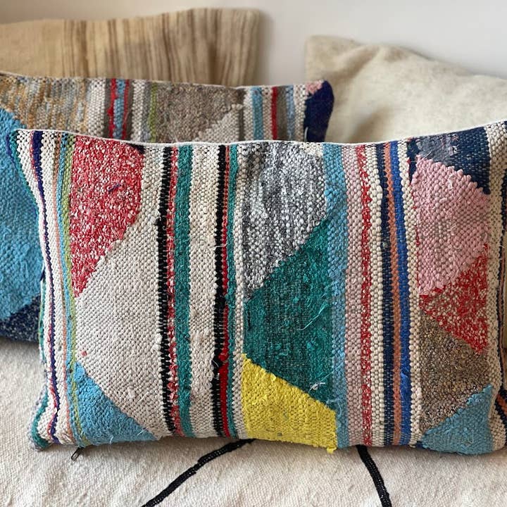 NOMAD BY LIV - Wholesale Throw/Decorative Pillow - Boucherouite Kussen - Handgemaakt in Marokko - kleurrijk2