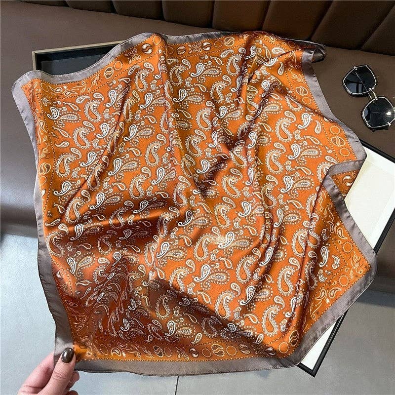 FurDecoration - Wholesale Scarf - Women's - Printed Satin Square Scarf3