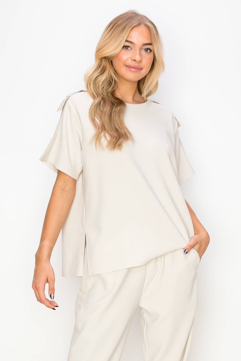 Joh Apparel - Venta al por mayor Jersey corto de punto - Mujer - Top de Crepé Elástico Kate Knit6