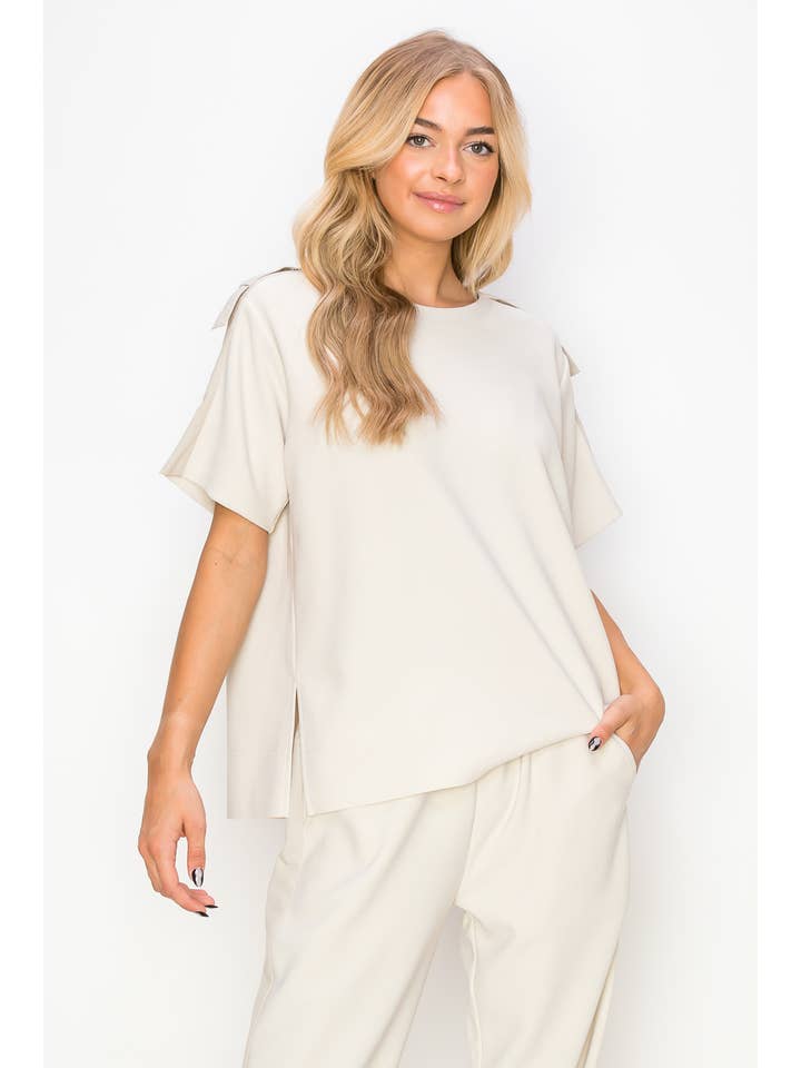 Joh Apparel - Venta al por mayor Jersey corto de punto - Mujer - Top de Crepé Elástico Kate Knit6