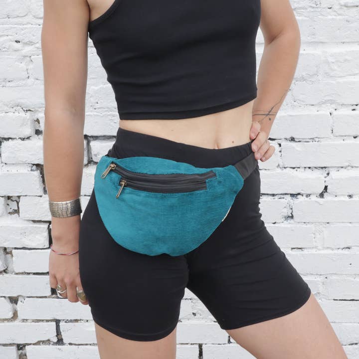 Tribal Trade GmbH - Wholesale Belt Bag - Unisex - Lou Cord blue-petrol fanny pack waist bag5