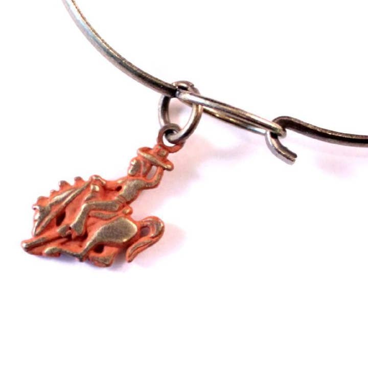 Gleeful Peacock - Wholesale Individual Charm/Pendant - Bronco Rider Charm Only, Bracelet or Necklace