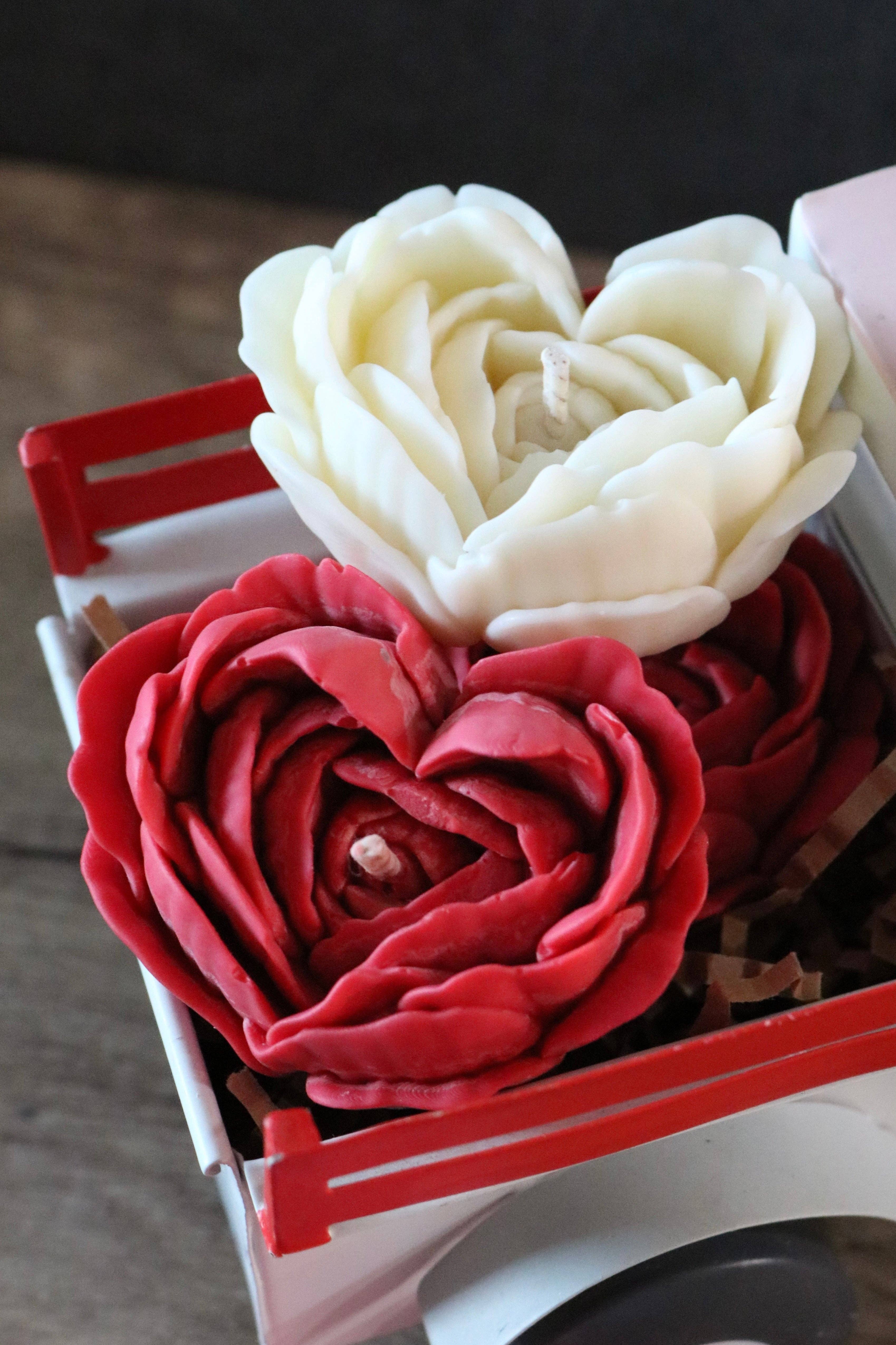 Bea’s Wax - Vente Bougies originales - Bougie Cœur de Rose (3 pièces)2