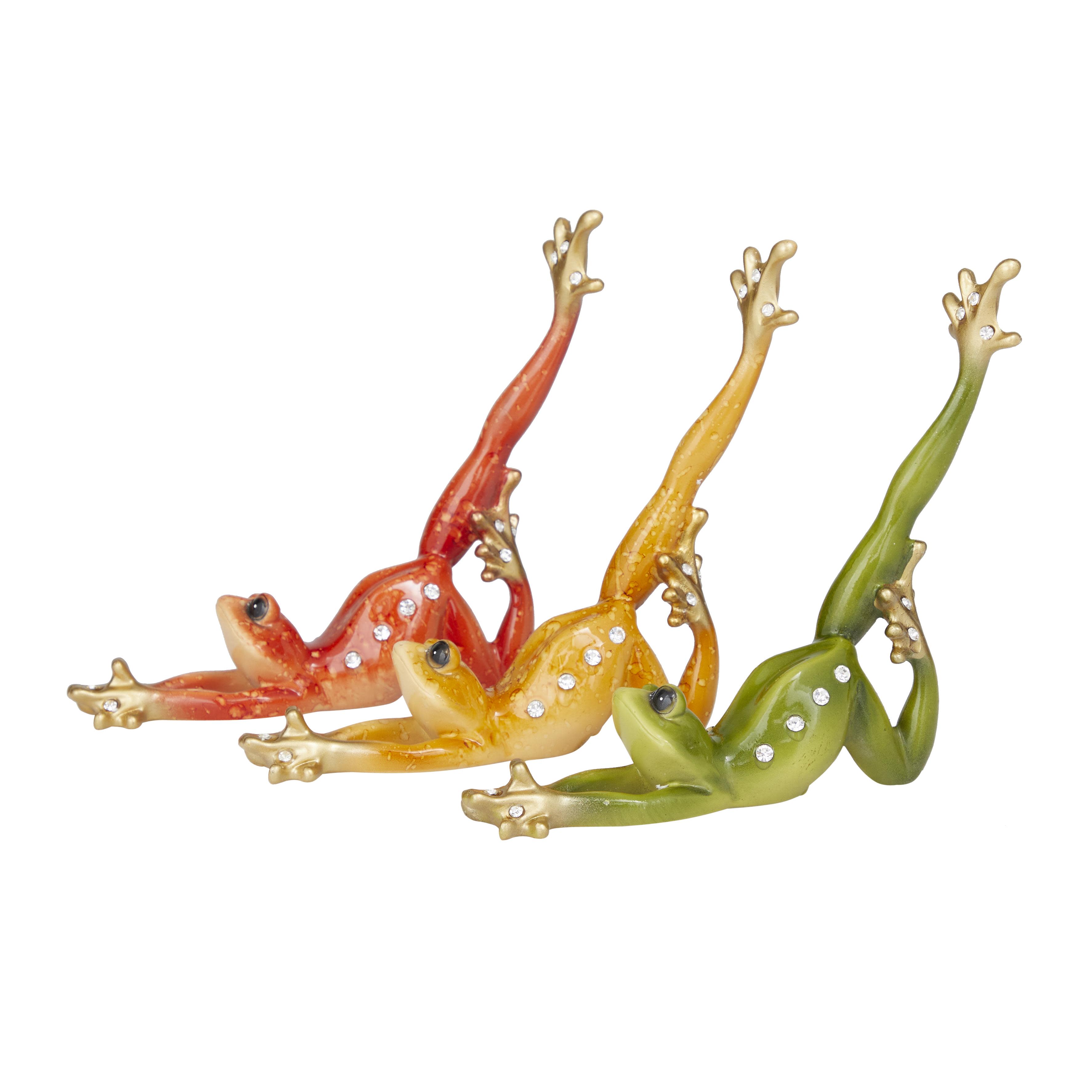 Import Corner – wholesale Sculpture – A-69384: POLYSTONE FROG 3 ASSORTED 7"H, 6"W4