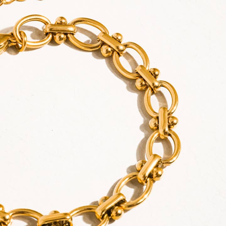 Dawson 18K Gold Non-Tarnish Braided Chain Bracelet for wholesale on Faire