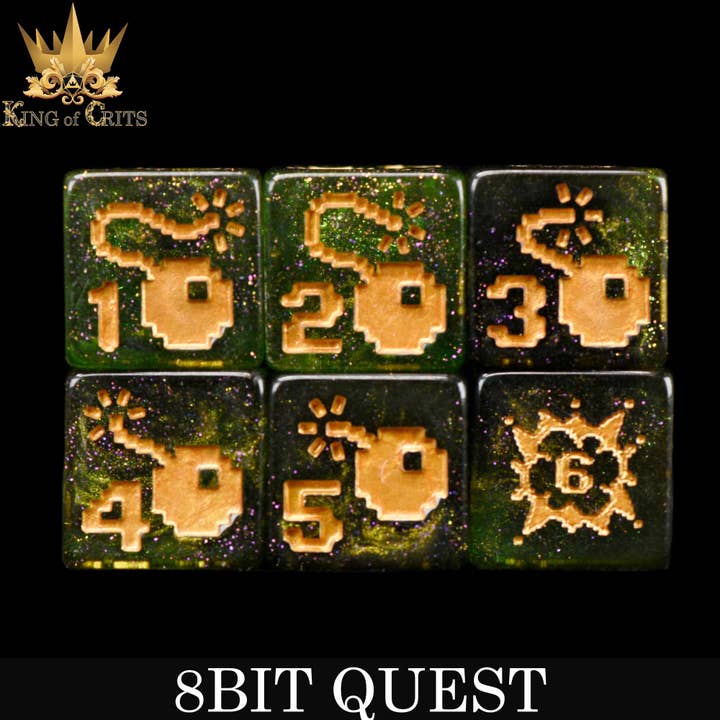 DNDDICE.COM - Wholesale Dice - 8BIT Quest - 11 Dice Set4