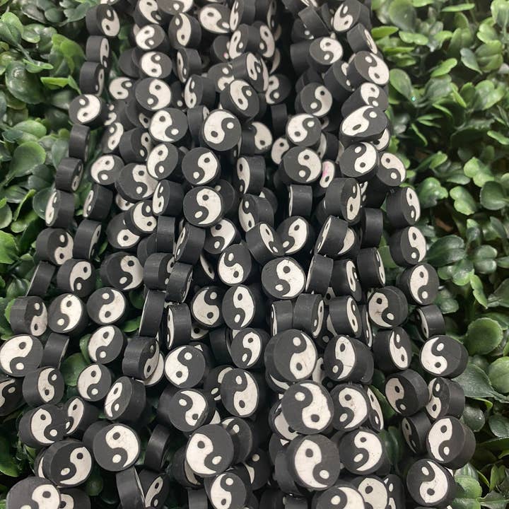 The Bead Bazaar - Wholesale Beads - 16" Yin Yang Beads, Keychain Ying Yang Beads, Black And White Yin Yang Beads, Small Yin Yang Spacer Beads, Kids DIY Jewelry, Bulk Yin Yang Beads3