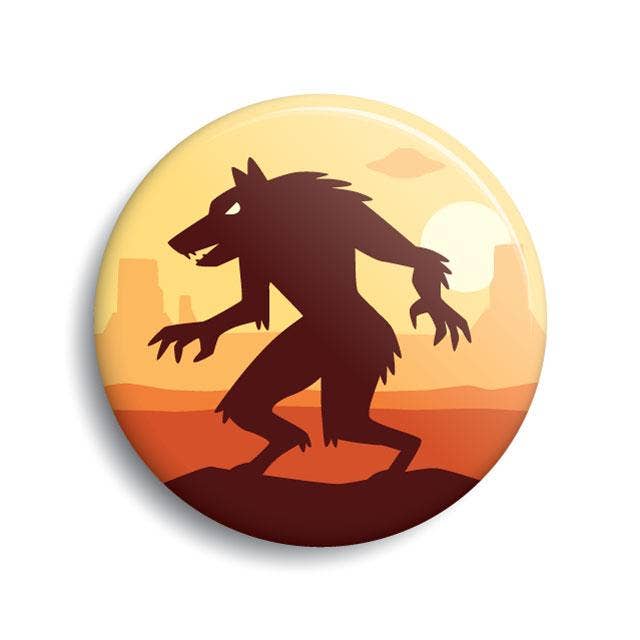 Skinwalker Button for wholesale by Monsterologist
